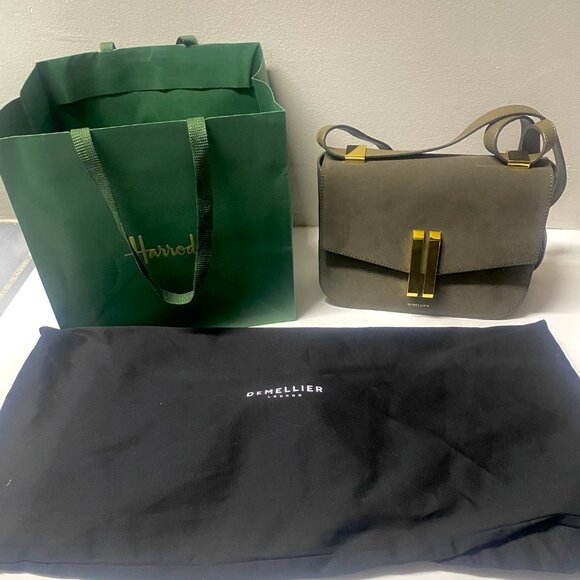 NEW DEMELLIER LUXURY GENUINE LEATHER BAG WITH ORIGINAL DUST BAG AND HARRODS BAG - Picture 1 of 5